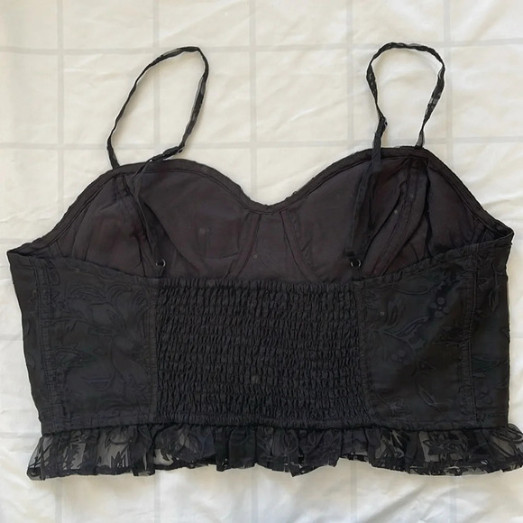 Free People Now Or Never Corset Top in Black Size L - Picture 4 of 11